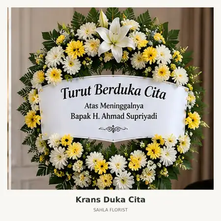 Krans Bunga Duka Mustikajaya